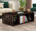 Sheesham Wood Coffee Table with Open Storage (Walnut Finish) - Marwar Craft & Furniture