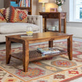 Kansas Carved net Coffee Table in Honey Finish - Marwar Craft & Furniture