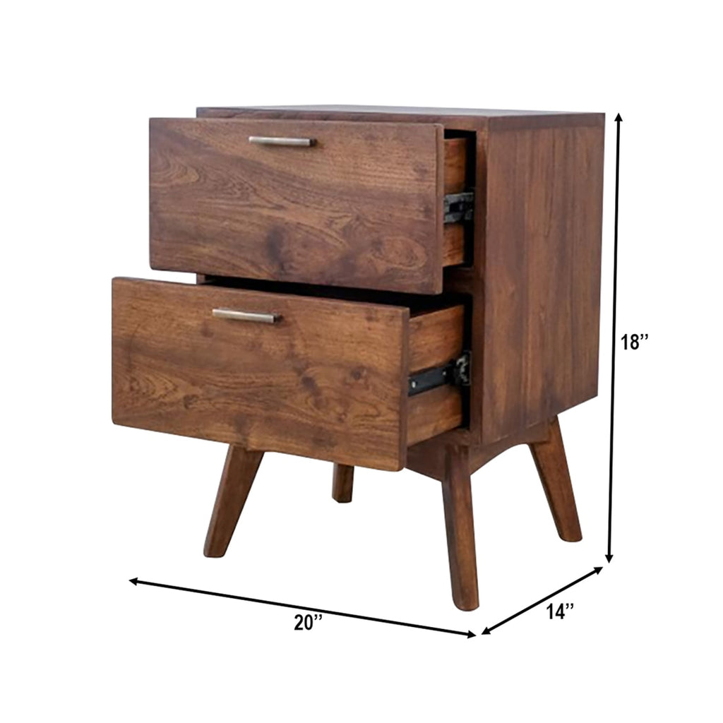 FireSolid Wood  Bedside Table in Provincial Teal Finish - Marwar Craft & Furniture