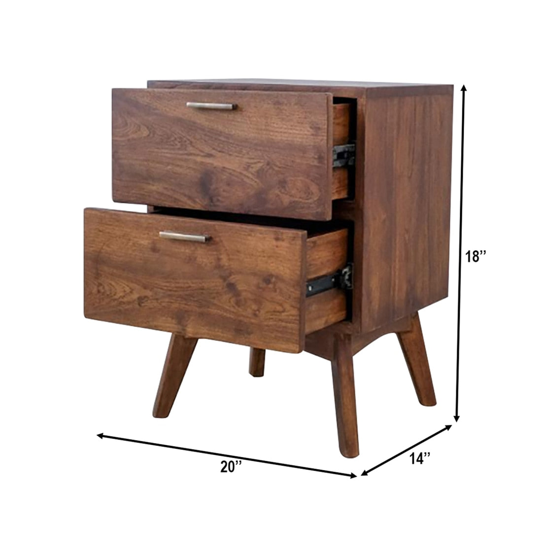 FireSolid Wood  Bedside Table in Provincial Teal Finish - Marwar Craft & Furniture