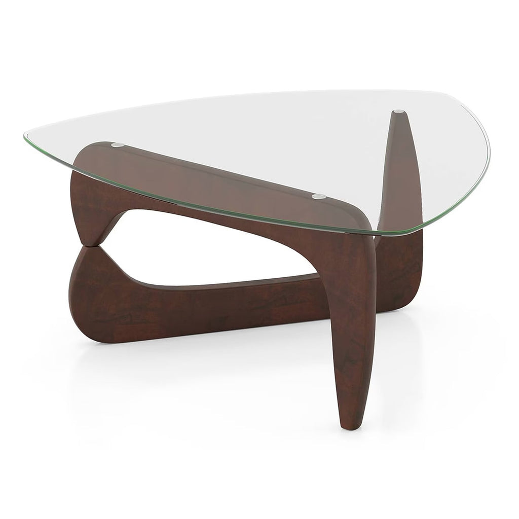 Noguchi Abstract Solid Wood Coffee Table In Dark Walnut Finish - Marwar Craft % Furniture
