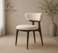 The Aero Curved Accent Chair – Premium Solid Wood Dining Chair with Floating Backrest