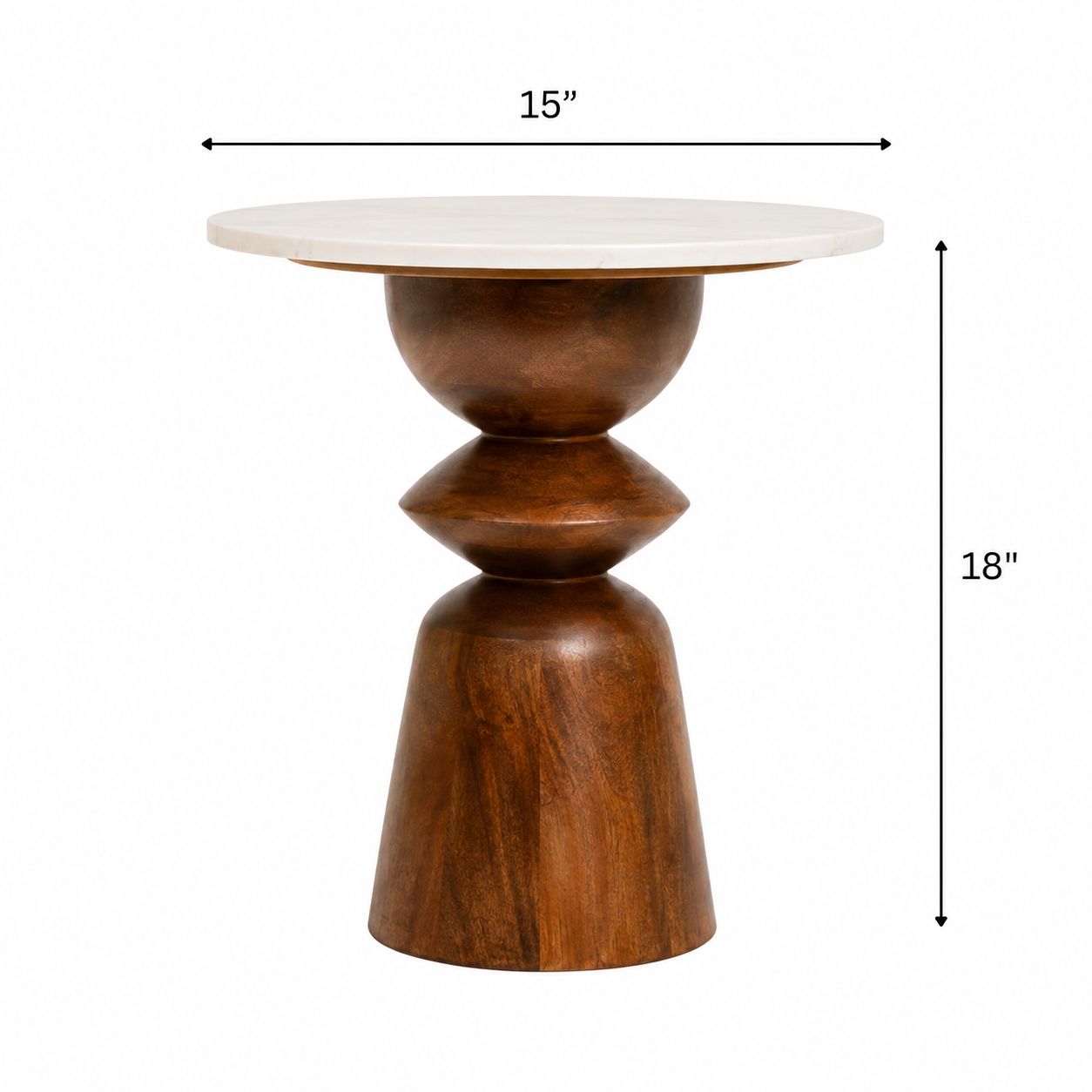 Buy Saaya Wooden Side Table - Marble Top Side Table Online | Marwar Craft & Furniture