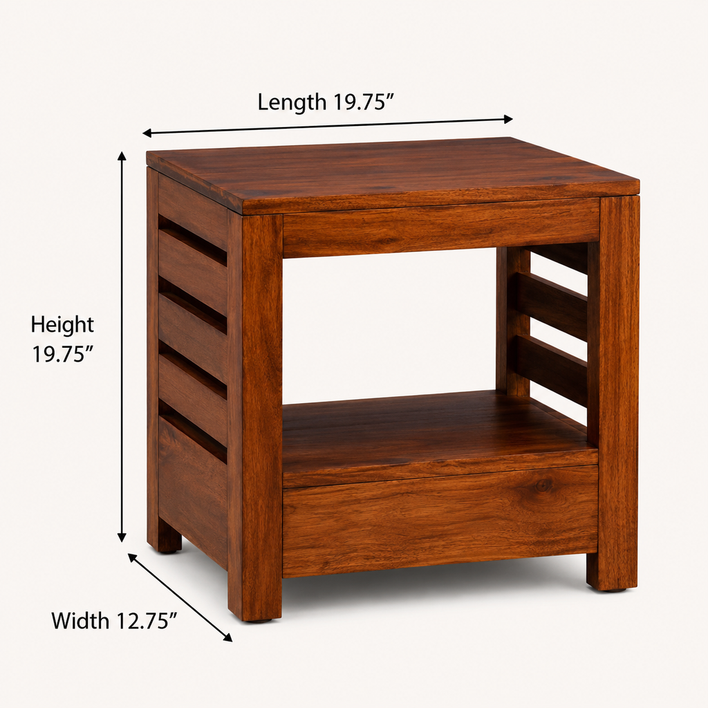 Nett Solid Sheesham Wood Bedside  1 – Marwar Craft & Furniture