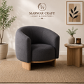 Marwar Craft Premium Barrel Lounge Chair | Modern Upholstered Accent Chair
