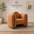Marwar Craft Premium Barrel Accent Chair | Modern Upholstered Lounge Chair