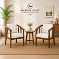 Marwar Craft Premium Wooden Arm Chair Set | Modern Lounge &amp; Accent Chair (Set of 2)