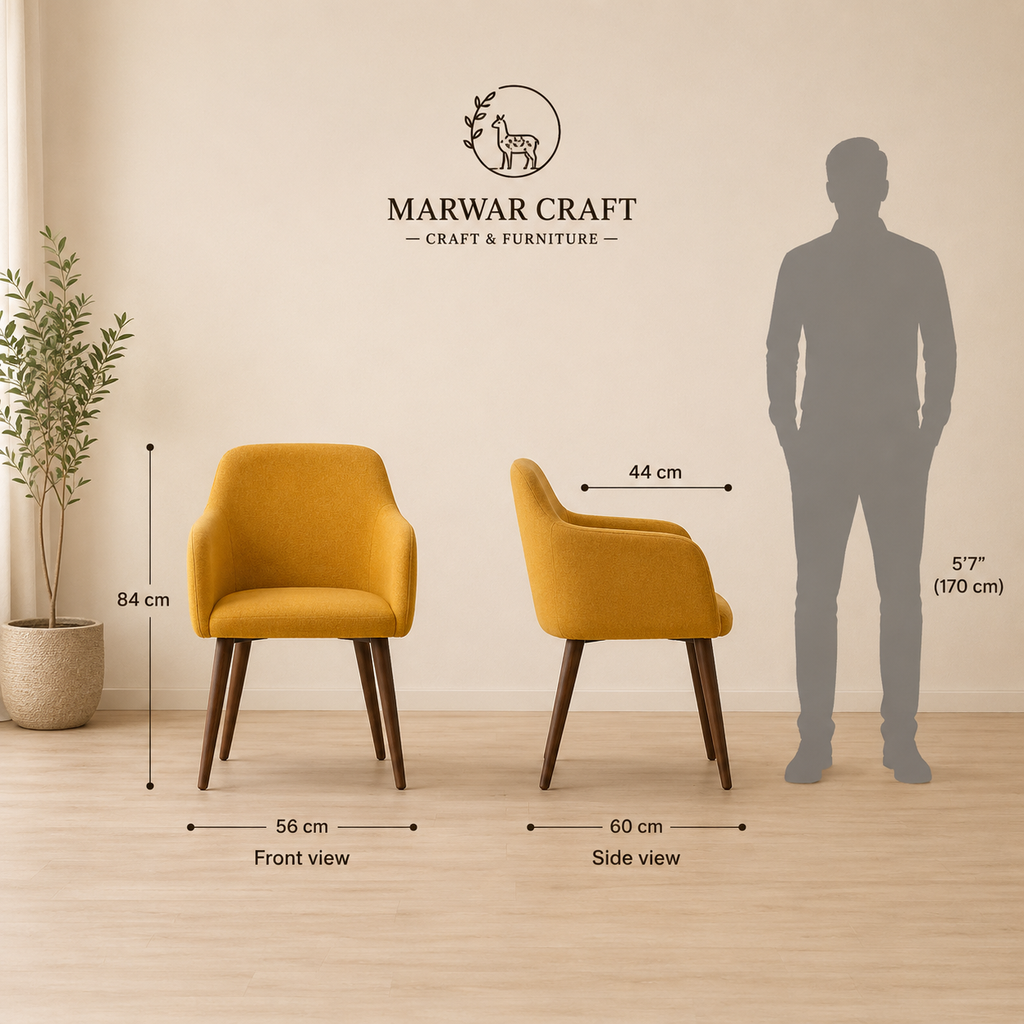 Modern Upholstered Accent Chair | Solid Wood Legs | Living Room & Bedroom Lounge Chair