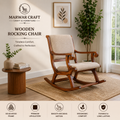Marwar Craft Premium Wooden Rocking Chair | Upholstered Leisure Rocker Chair