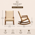 Marwar Craft Solid Wood Rocking Chair | Premium Upholstered Lounge Rocker for Living Room &amp; Bedroom