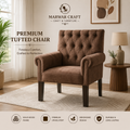 Marwar Craft Premium Tufted Accent Chair | Upholstered Lounge Chair with Solid Wood Legs