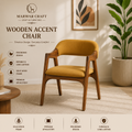 Marwar Craft Solid Wood Accent Chair | Premium Upholstered Dining & Lounge Chair