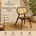 Marwar Craft Solid Wood Cane Dining Chair | Handcrafted Wooden Chair with Natural Cane Backrest