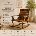 Marwar Craft Solid Wood Rocking Chair | Handcrafted Wooden Rocker Chair for Living Room & Balcony