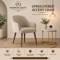 Marwar Craft Upholstered Accent Chair | Premium Fabric Lounge Chair with Solid Wood Legs