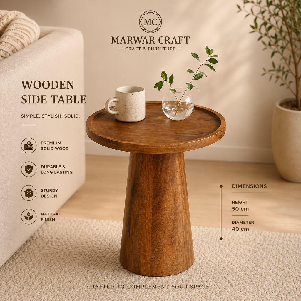 Buy Spectra Wooden Side Table - Side Table Online | Marwar Craft & Furniture