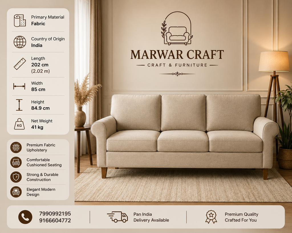 The Palermo Accent Chair – Premium Cream Fabric Single-Seater Luxury Lounge Armchair