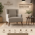 Marwar Craft Upholstered Wingback Armchair | Premium Fabric Accent Chair for Living Room & Bedroom