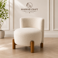 Marwar Craft Premium Bouclé Accent Chair | Modern 1 Seater Lounge Chair