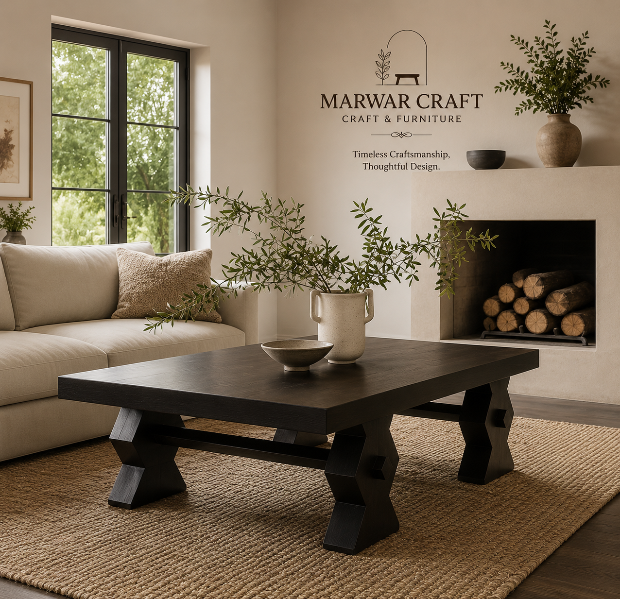 Zeta Coffee Table - Solid Wood Sculptural Legs Coffee Table India
 – Lakkadhaara