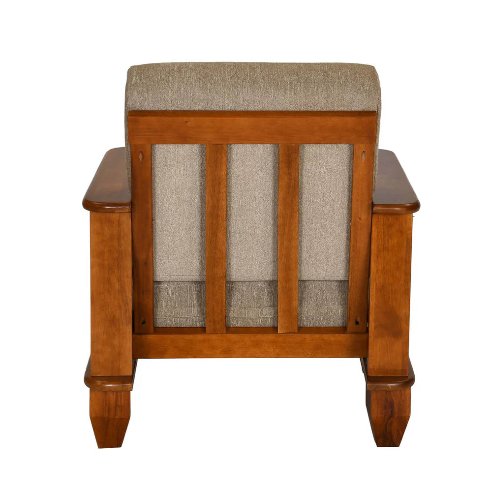 The Heritage Wooden Armchair – Premium Single Seater Sofa Lounge Chair with Solid Timber Frame