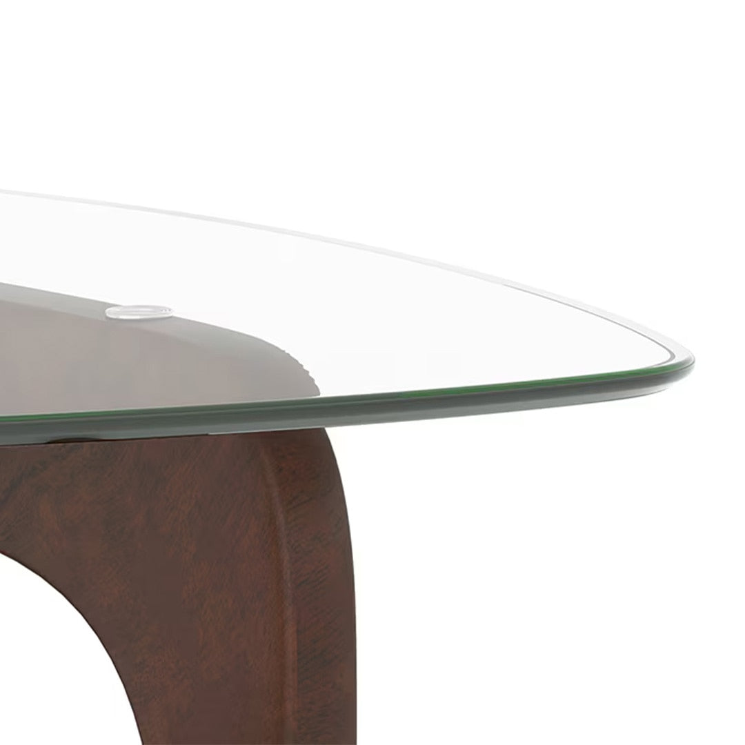Noguchi Abstract Solid Wood Coffee Table In Dark Walnut Finish - Marwar Craft % Furniture