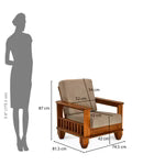 The Heritage Wooden Armchair – Premium Single Seater Sofa Lounge Chair with Solid Timber Frame