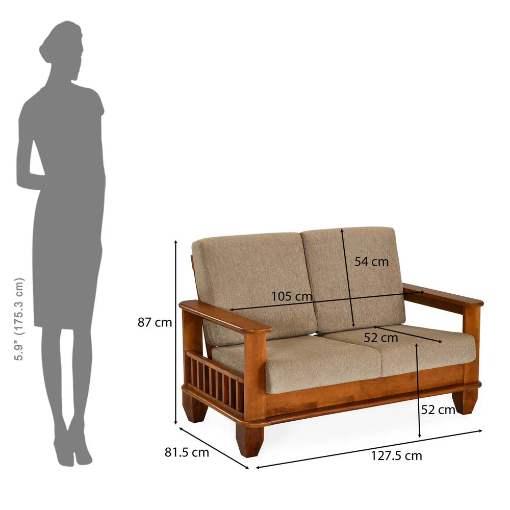 The Heritage Wooden Armchair – Premium Single Seater Sofa Lounge Chair with Solid Timber Frame