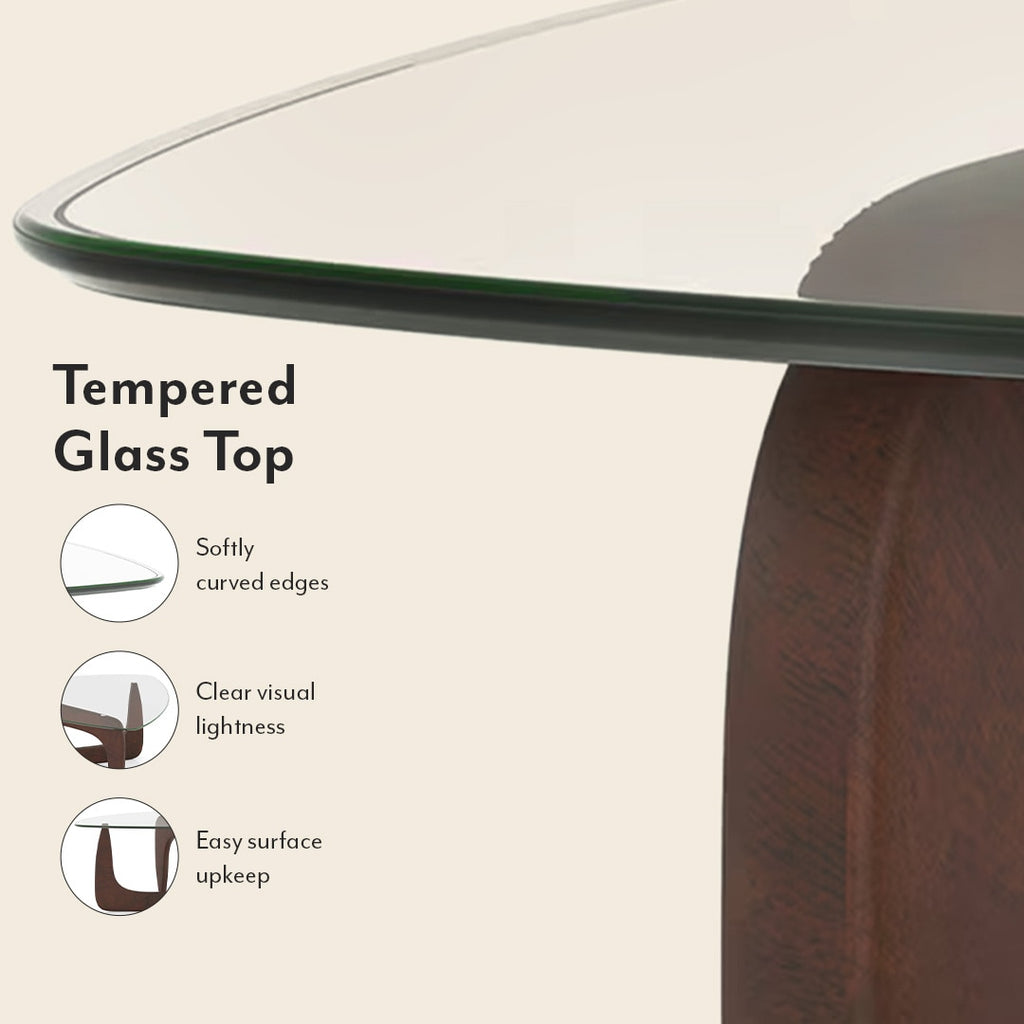 Noguchi Abstract Solid Wood Coffee Table In Dark Walnut Finish - Marwar Craft % Furniture