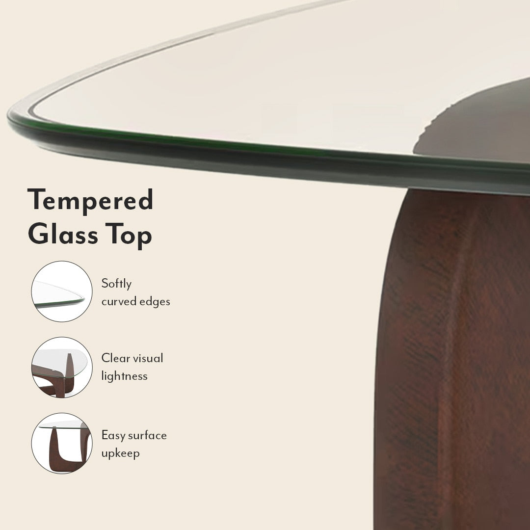 Noguchi Abstract Solid Wood Coffee Table In Dark Walnut Finish - Marwar Craft % Furniture