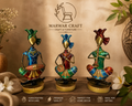 The Marwar Folk Ensemble – Handcrafted Rajasthani Metal Musicians (Set of 3) Decorative Figurines