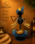 The Ganesha Jhula Elegance – Handcrafted Metal Ganesha on Swing T-Light &amp; Diya Holder Stand