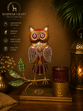 The Shyam Shringar Radiance – Handcrafted Antique Gold Krishna Flute Player T-Light &amp; Diya Stand