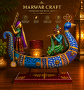 The Royal Gajraj Desk Organizer – Handcrafted Metal Elephant Pen Holder with Multi-Utility Base