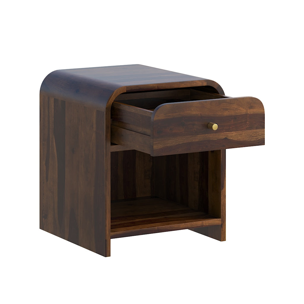 Yashvi Solid wood one Drawer bedside in Provincial Teak - Marwar Craft & Furniture