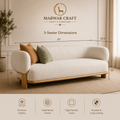 The Nimbus Curved Boucle Sofa – Premium 3-Seater Cloud Couch with Solid Wood Plinth Base