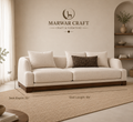 The Arc Lounge Wooden Sofa Set – Premium Solid Wood 3-Piece Living Room Set with Curved Arms