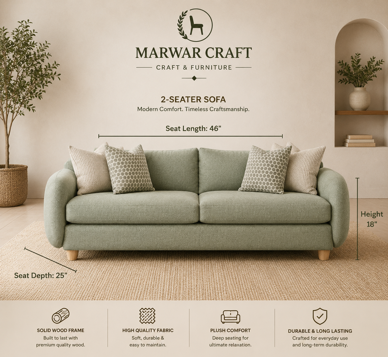The Encircle Luxury Sofa Set – Premium Boucle 3-Piece Living Room Set with Wrapped Wood Casing