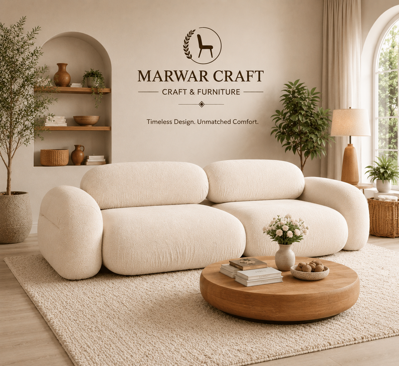 The Meadow Sage Sofa Set – Premium Linen 3-Piece Living Room Suite with Solid Wood Legs
