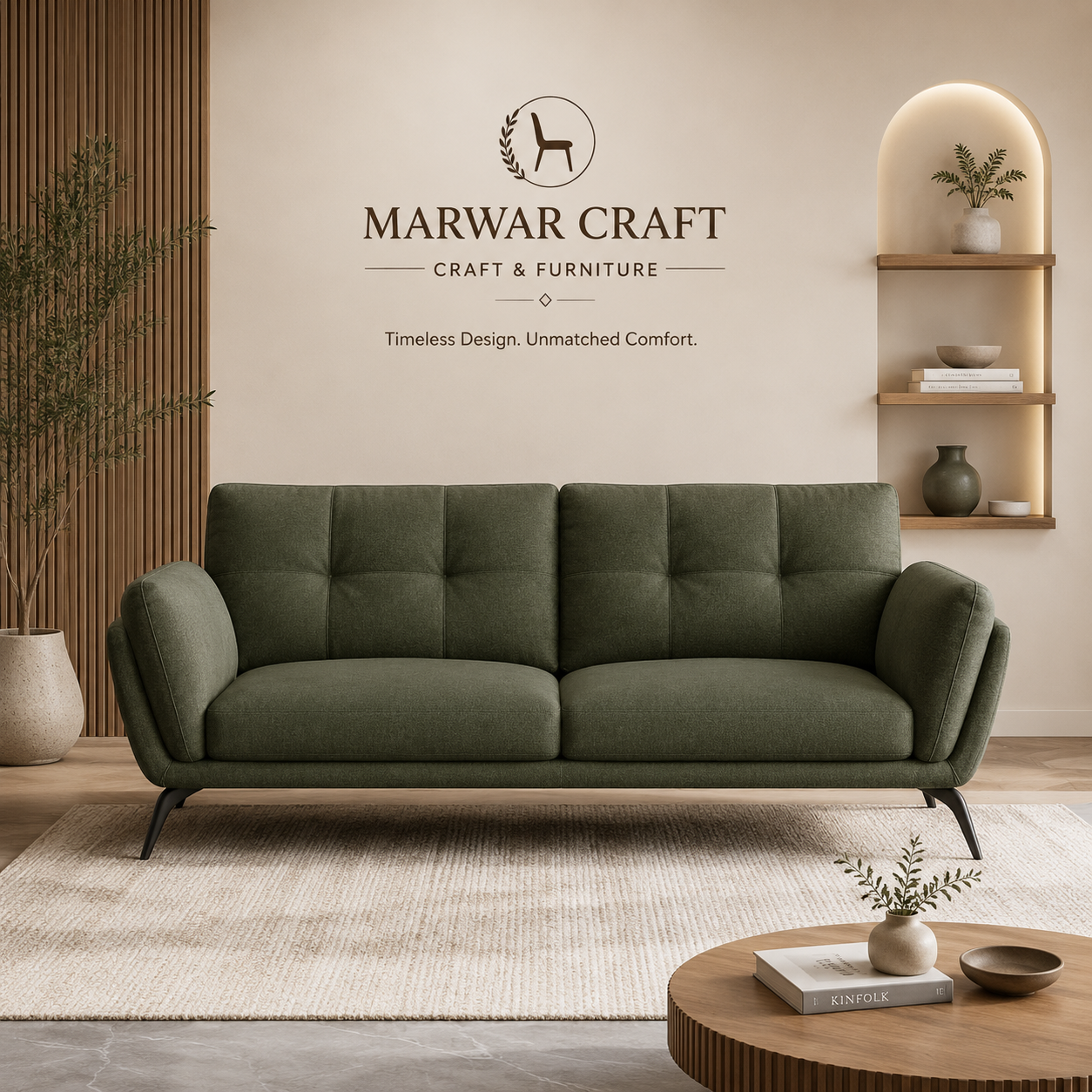 The Aura Curved Capsule Sofa – Premium 3-Seater Textured Boucle Cloud Couch with Floating Plinth