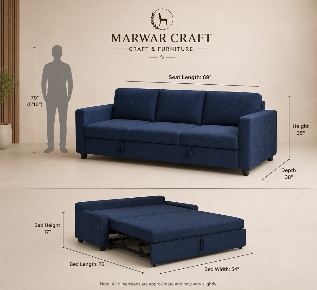 The Linear Tufted Lounge Sofa – Premium Sage Green Fabric Couch with Vertical Channeling