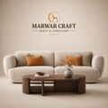 The Haven Cloud Sofa – Premium Textured Cream 3-Seater Couch with Rounded Bolster Arms