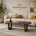 Aero Rectangular Solid Wood Coffee Table In Danish Walnut Finish