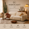 The Nordic Cloud Sofa – Premium Off-White Cream Fabric 3-Seater Minimalist Lounge Couch