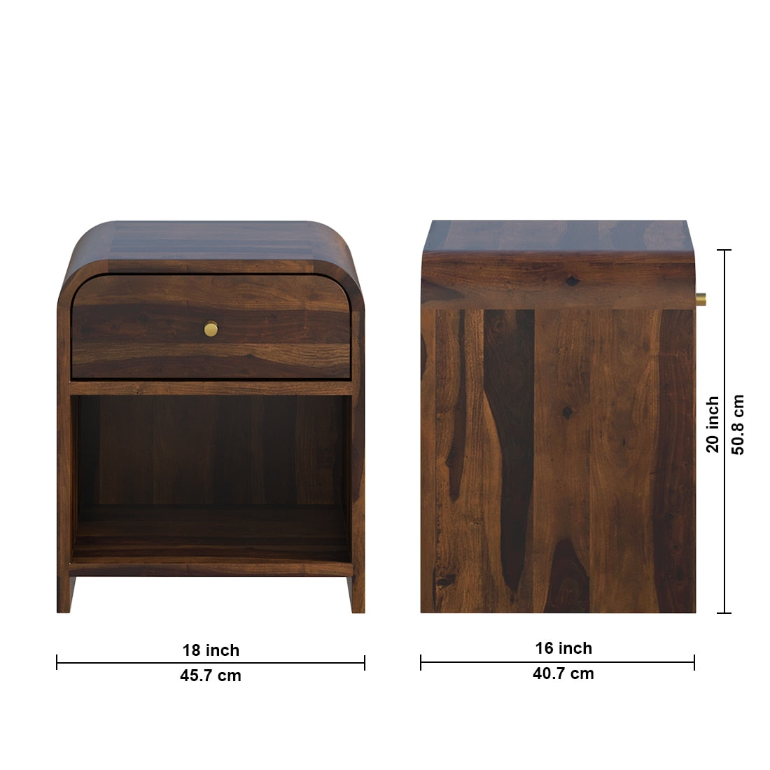 Yashvi Solid wood one Drawer bedside in Provincial Teak - Marwar Craft & Furniture