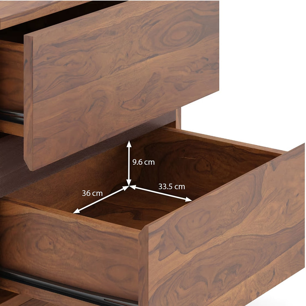 Rodrigues Bedside in Sheesham Paper Finish - Marwar Craft & Furniture