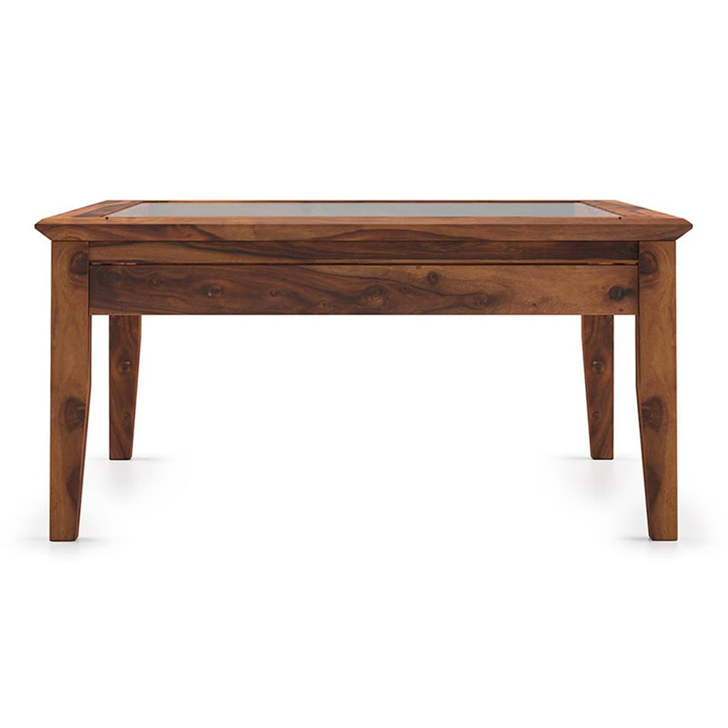 Tate Square Solid Wood Coffee Table In Teak Finish - Marwar Craft & Furiniture