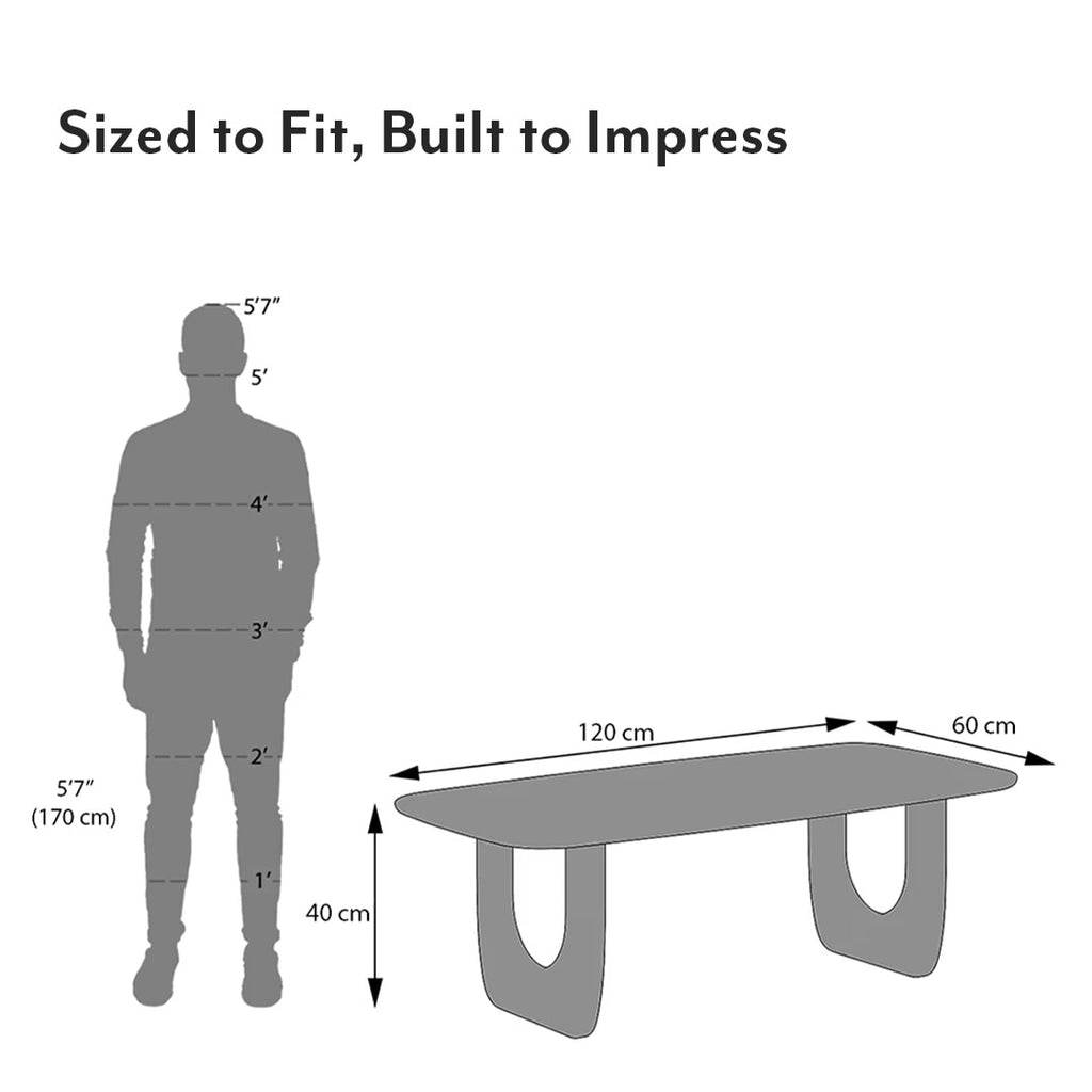 Aero Rectangular Solid Wood Coffee Table In Danish Walnut Finish