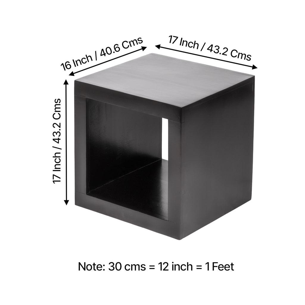 Bedside Table - Dark Walnut Finish - Marwar Craft & Furniture