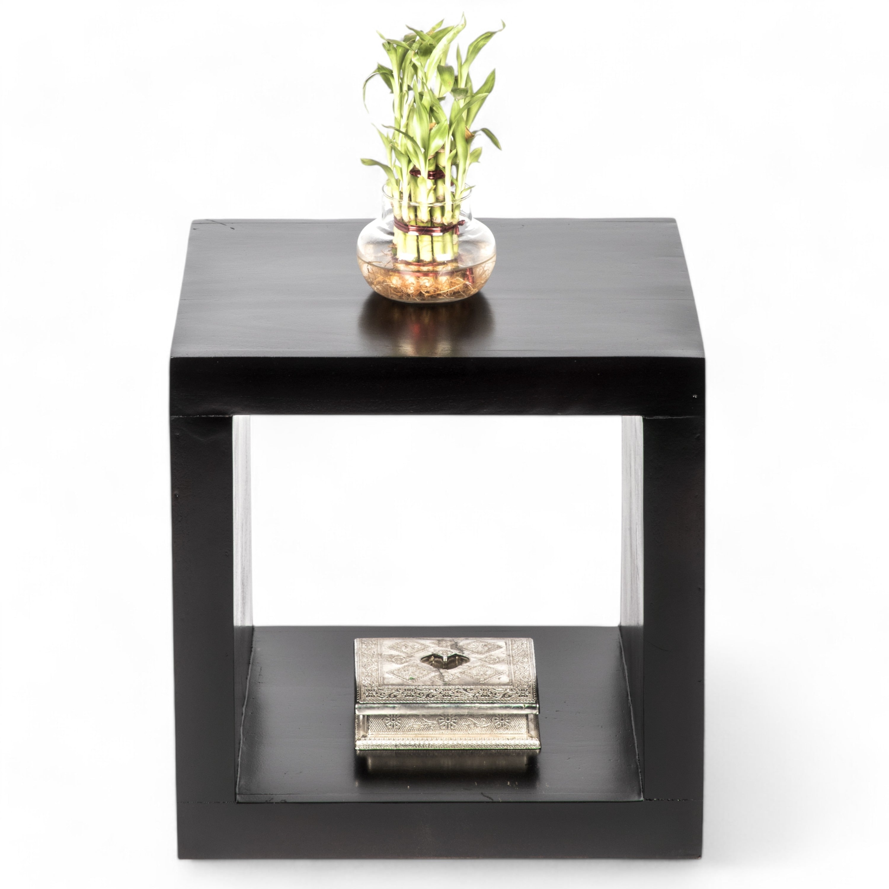 Bedside Table - Dark Walnut Finish - Marwar Craft & Furniture